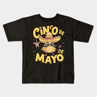 Funny Vintage Happy Cinco de mayo fiesta Kids T-Shirt